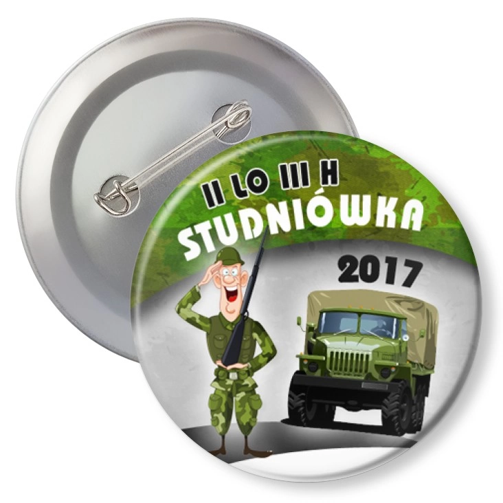 przypinka z agrafką Studniówka -  II LO III H