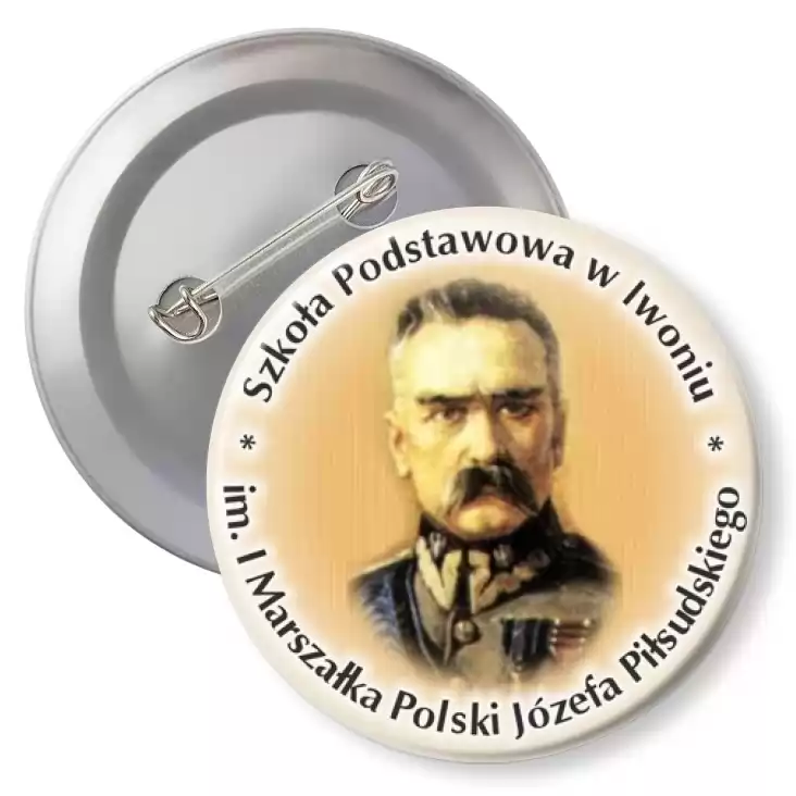 przypinka z agrafką Szkoła Podstawowa im. Józefa Piłsudskiego w Iwoniu