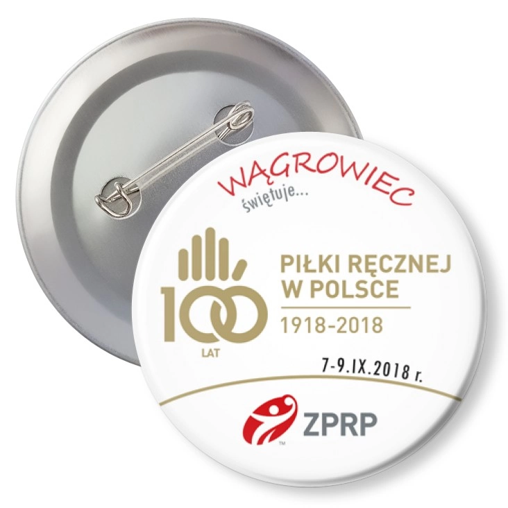 przypinka z agrafką Wągrowiec na stulecie