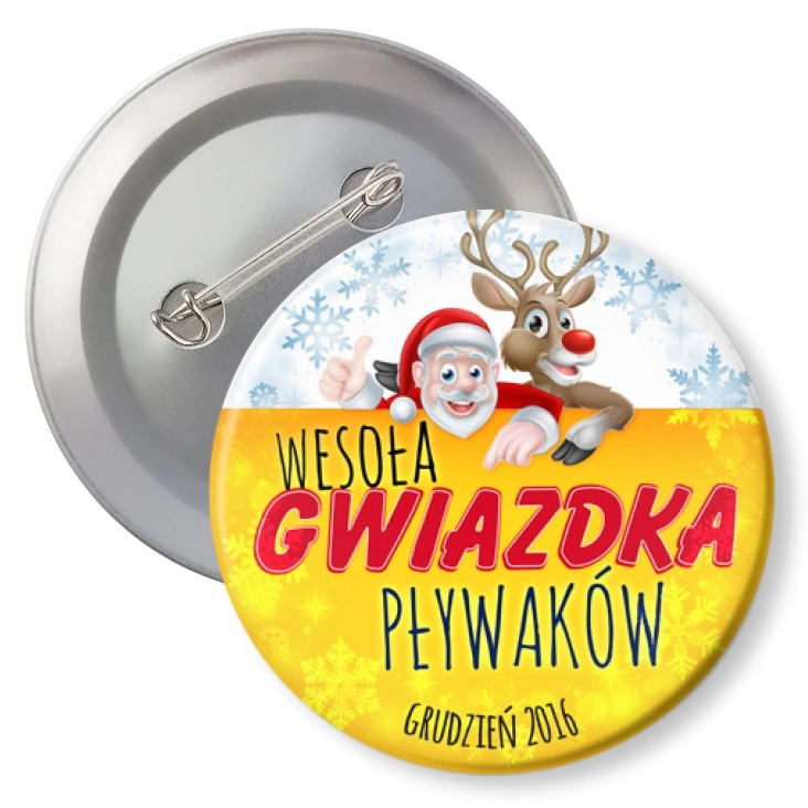 przypinka z agrafką Wesoła gwiazdka Pływaków 2016