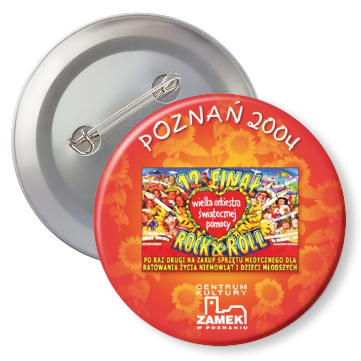 przypinka z agrafką XII Finał WOŚPa w Poznaniu