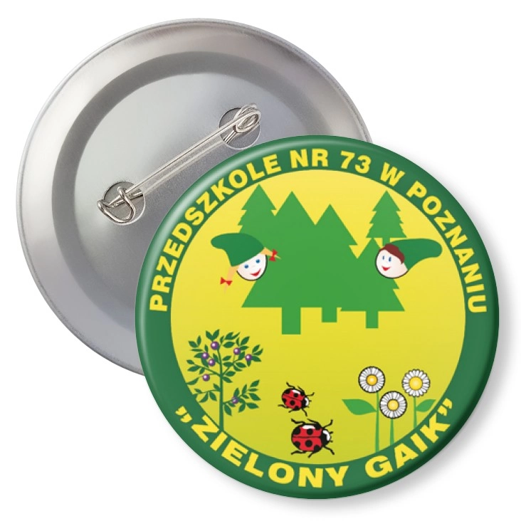 przypinka agrafka Zielony Gaik - Przedszkole Nr 73