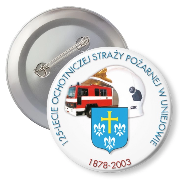 przypinka z agrafką 125-lecie OSP w Uniejowie