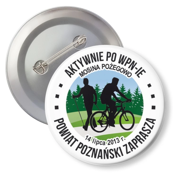 przypinka z agrafką Aktywnie po WPN-ie