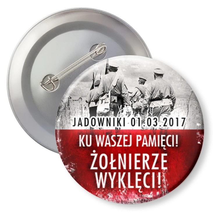 przypinka z agrafką Cześć Ich pamięci! Żołnierze Wyklęci!