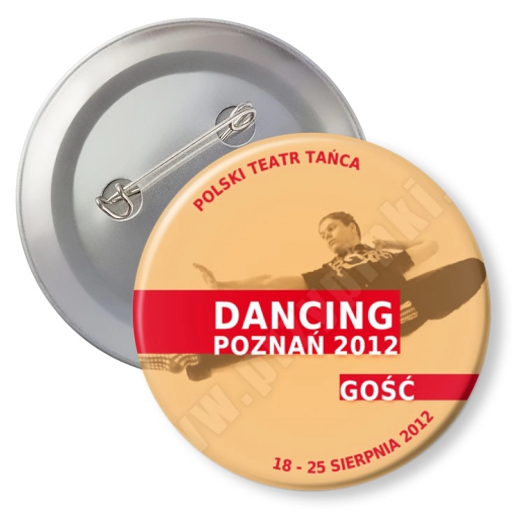 przypinka z agrafką Dancing Poznań 2012 - gość