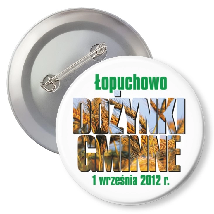 przypinka z agrafką Dożynki 2012 Łopuchowo