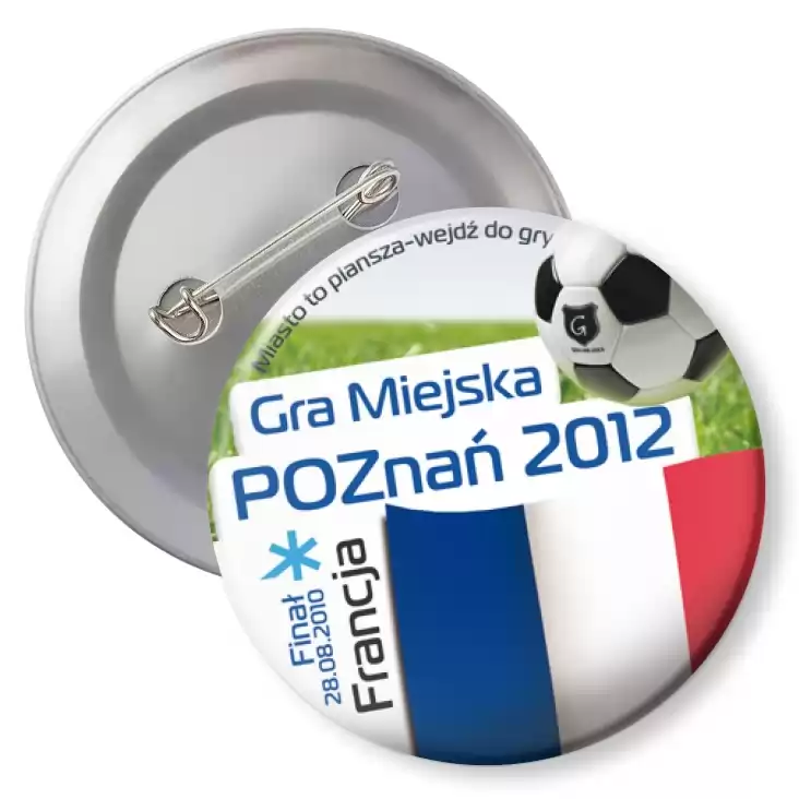 przypinka z agrafką Gra Miejska - Poznań 2012 - Francja