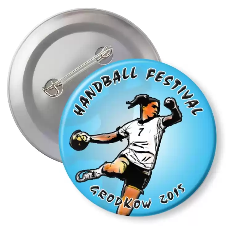 przypinka z agrafką Handball Festival 2015