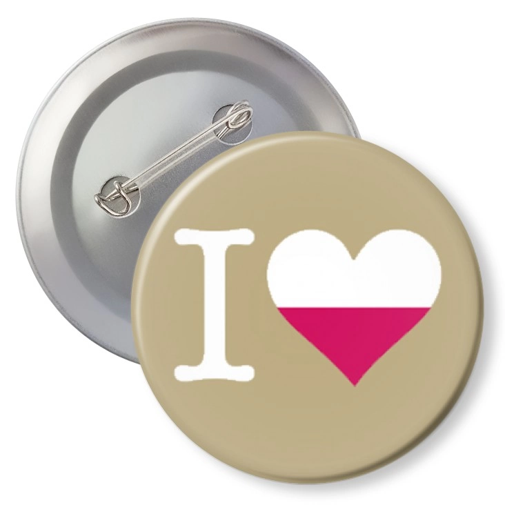 przypinka z agrafką I love poland