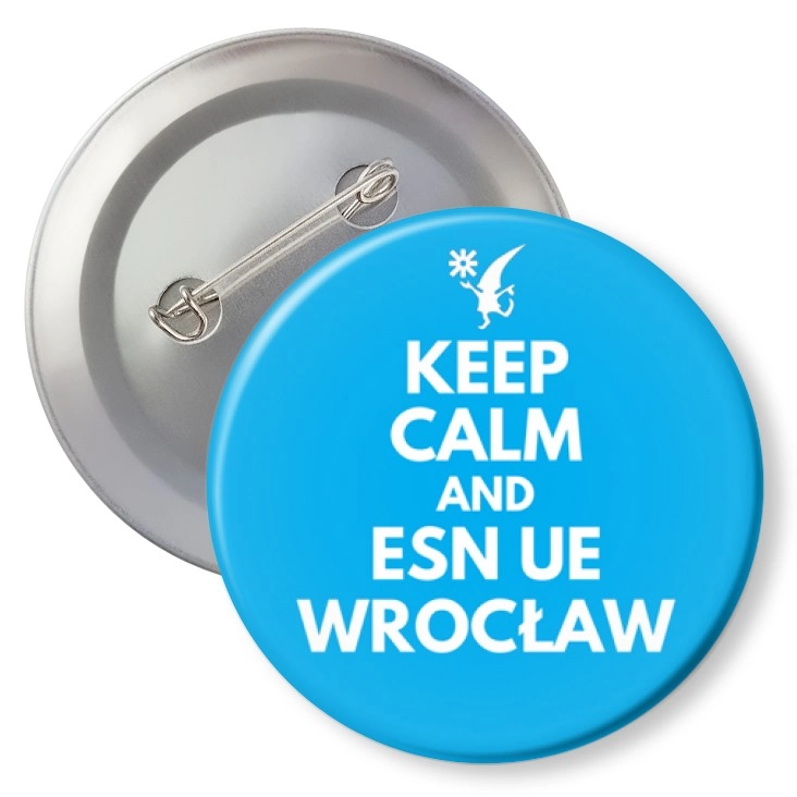 przypinka z agrafką Keep calm and ESN