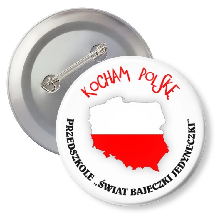 przypinka z agrafką Kocham Polskę