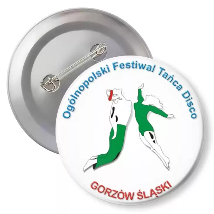 przypinka z agrafką Ogólnopolski Festiwal Tańca Disco w Gorzowie Śląskim