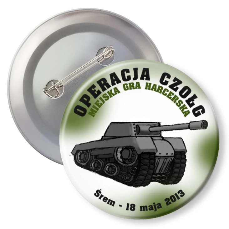przypinka z agrafką Operacja Czołg