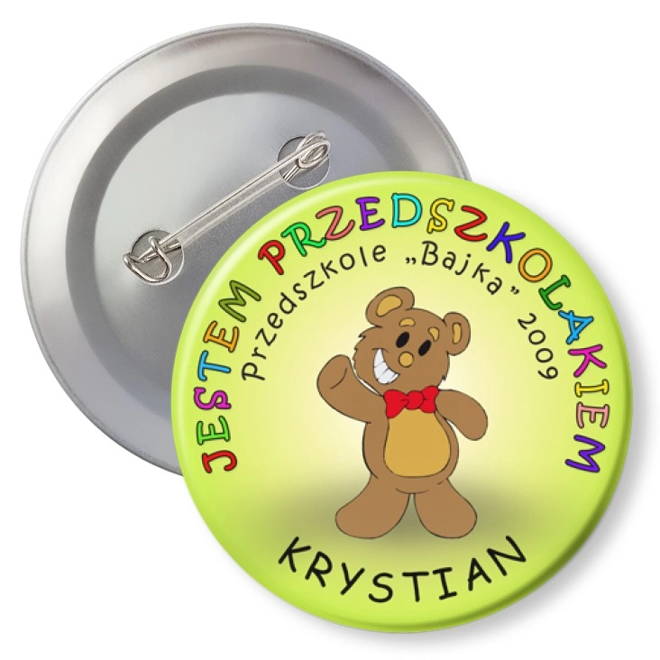 przypinka z agrafką Przedszkole Bajka