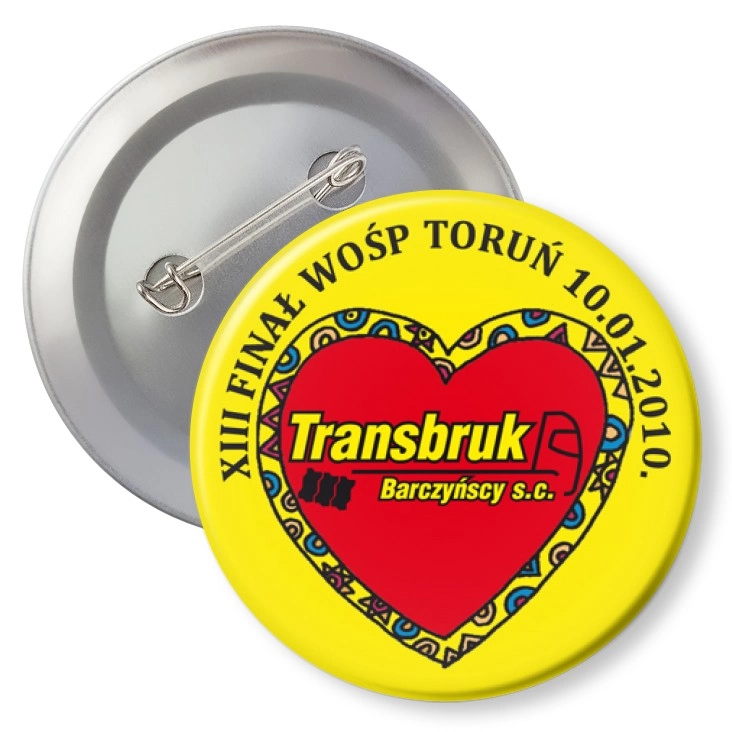 przypinka z agrafką WOŚP 2010 Transbruk
