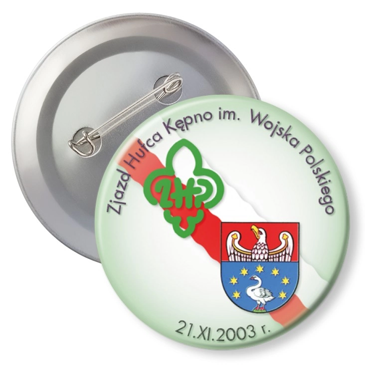 przypinka z agrafką Zjazd Hufca Kępno im. Wojska Polskiego