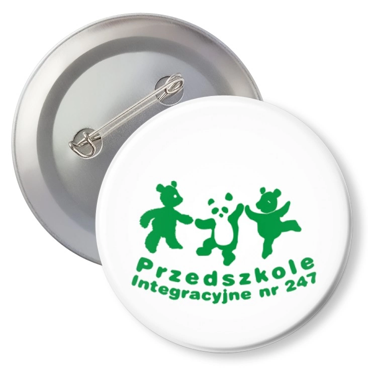 przypinka z agrafką Przedszkole Integracyjne nr 247