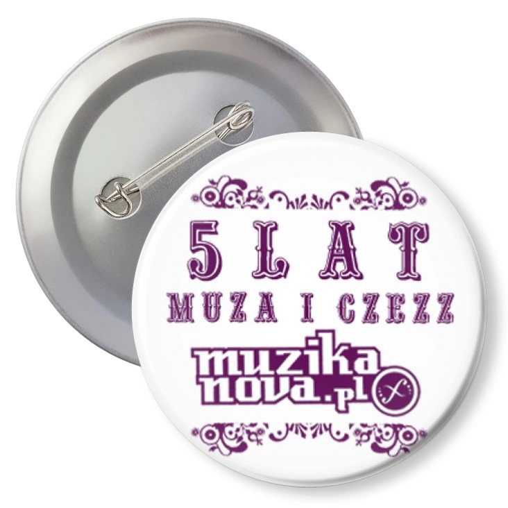 przypinka z agrafką 5 lat Muzikanova.pl