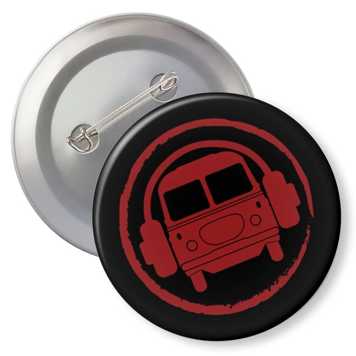 przypinka z agrafką Czerwony autobus