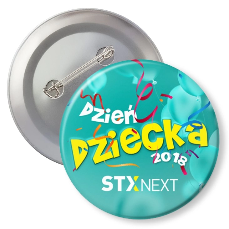 przypinka z agrafką Dzień Dziecka 2018 w STX Next