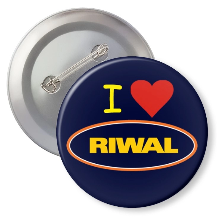 przypinka z agrafką I love Rival
