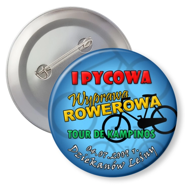 przypinka z agrafką I Pycowa Wyprawa Rowerowa