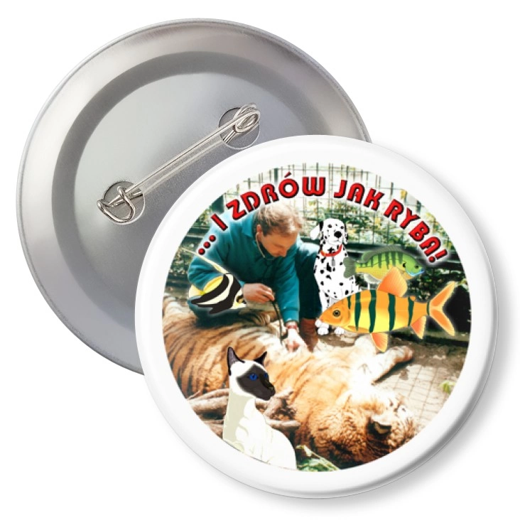 przypinka z agrafką ...I zdrów jak ryba!