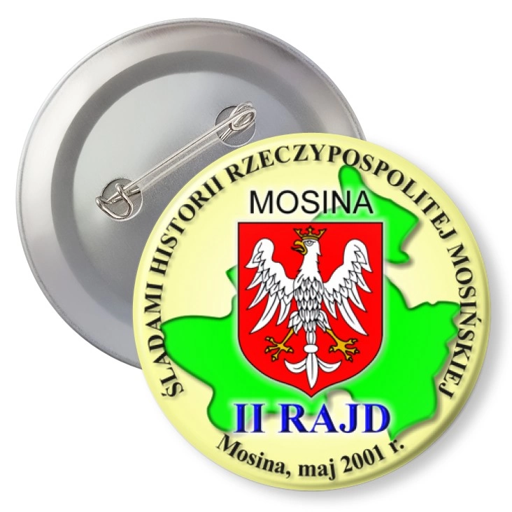 przypinka z agrafką II RAJD - Śladami Historii Rzeczypospolitej Mosińskiej