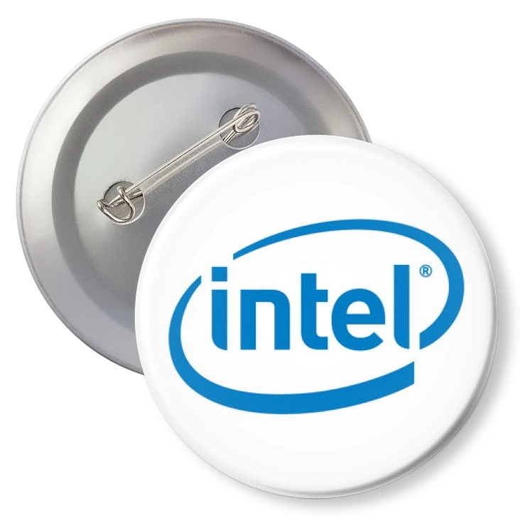przypinka z agrafką Intel