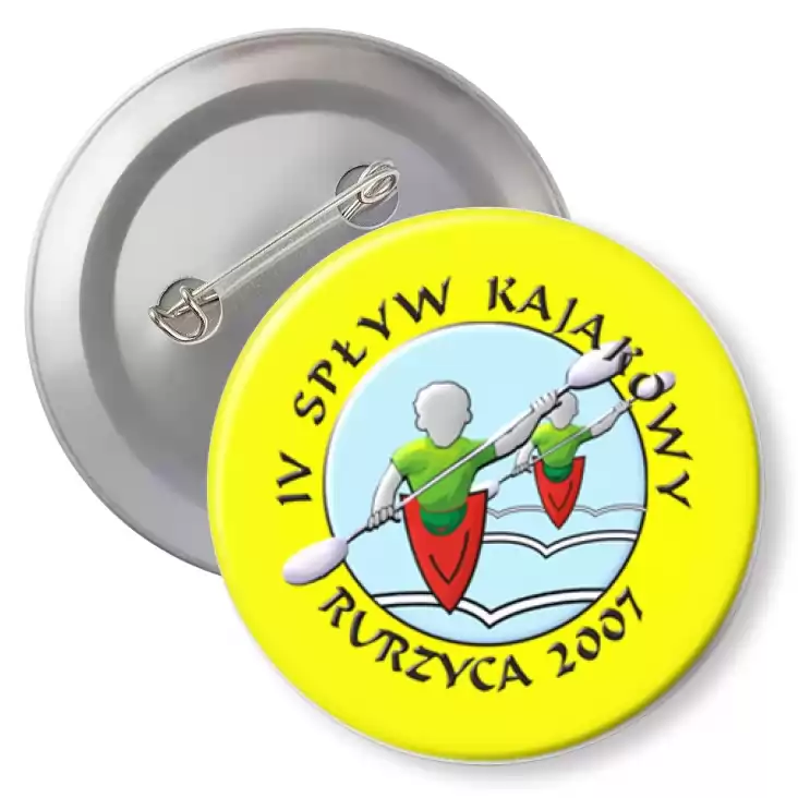 przypinka z agrafką IV Spływ Kajakowy - Ryrzyca 2007
