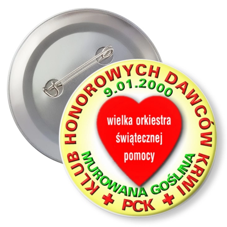 przypinka z agrafką Klub Honorowych Dawców Krwi
