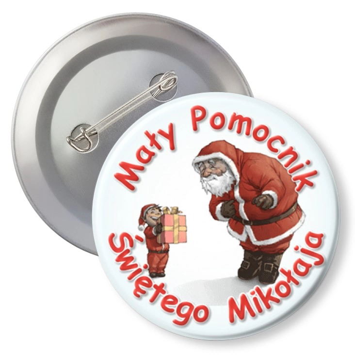 przypinka z agrafką Mały Pomocnik Św. Mikołaja