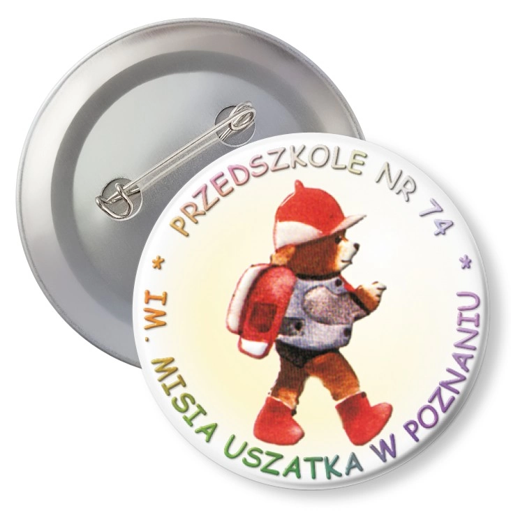przypinka z agrafką Przedszkole nr 74