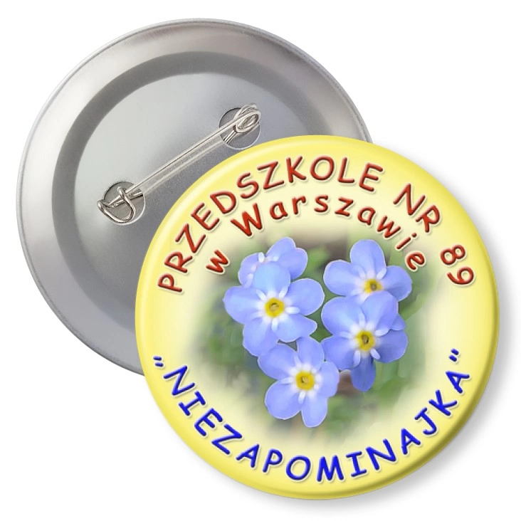 przypinka z agrafką Przedszkole nr 89 w Warszawie