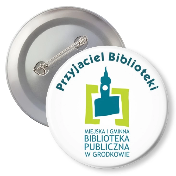 przypinka z agrafką Przyjaciel Biblioteki