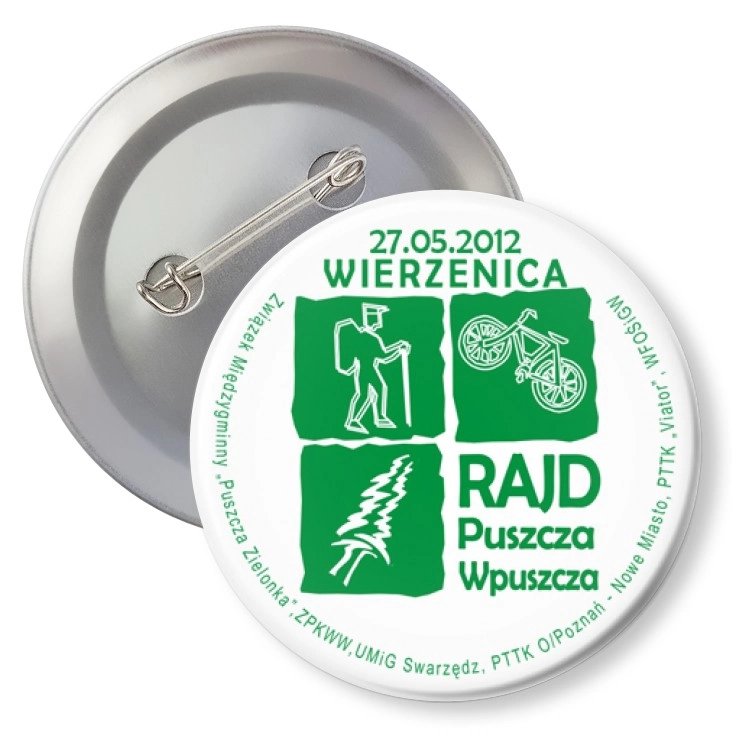 przypinka z agrafką Rajd Puszcza Wpuszcza 2012