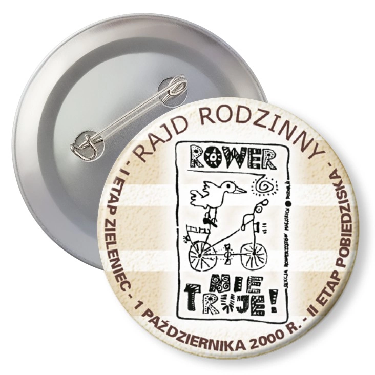 przypinka z agrafką Rajd Rodzinny - Rower Nie Truje!