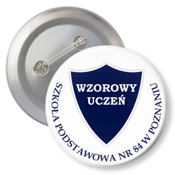 przypinka z agrafką SP nr 84 w Poznaniu - Wzorowy uczeń