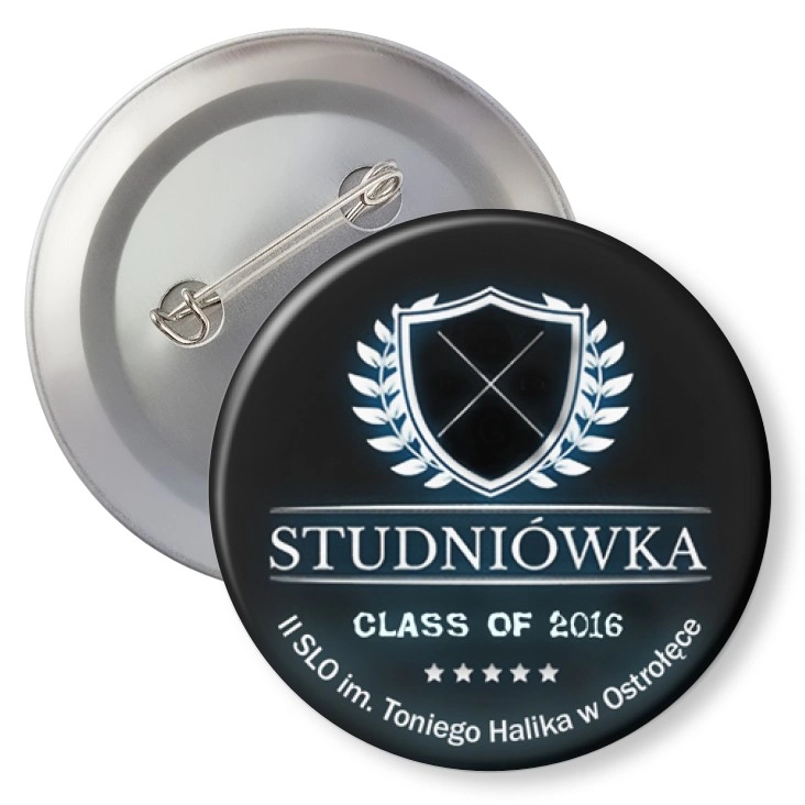 przypinka z agrafką Studniówka - II SLO