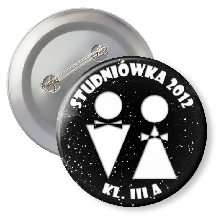 przypinka z agrafką Studniówka - kl. III A