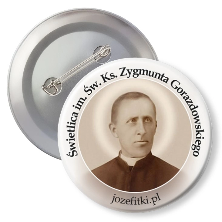 przypinka z agrafką Świetlica im. Św. Ks. Zygmunta Gorazdowskiego