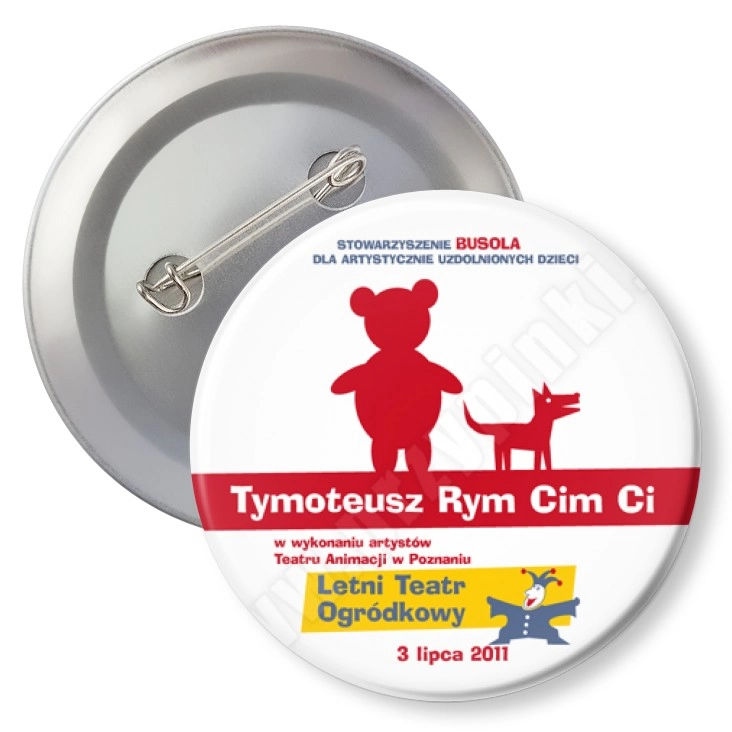 przypinka z agrafką Tymoteusz Rym Cim Ci
