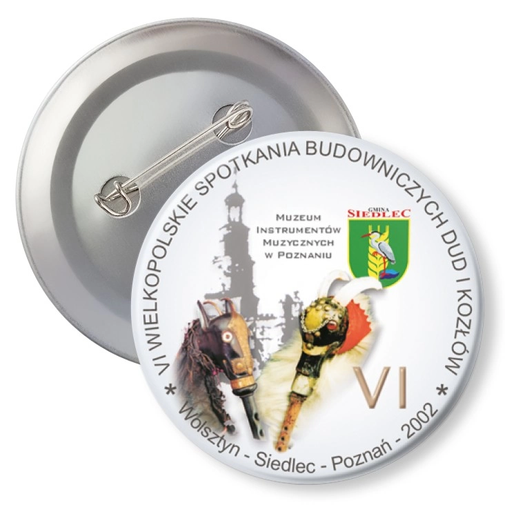 przypinka z agrafką VI Wielkopolskie Spotkania Budowniczych Dud i Kozłów