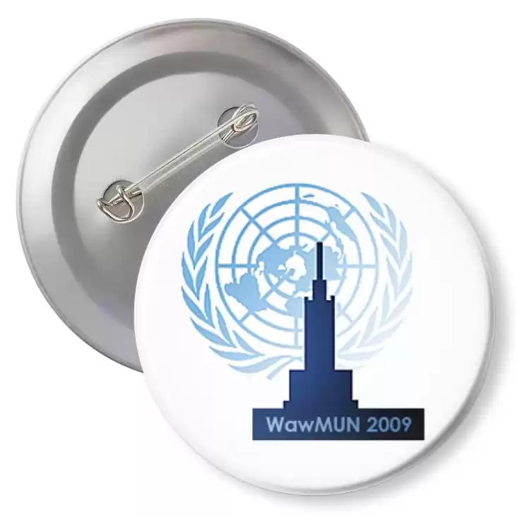 przypinka z agrafką Warsaw Model United Nations 2009