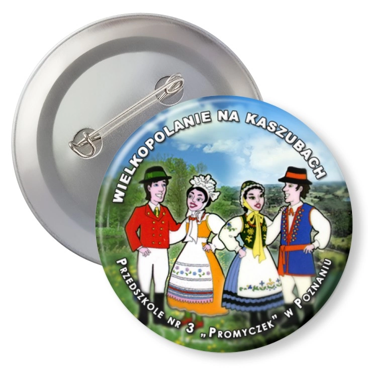 przypinka z agrafką Wielkopolanie na Kaszubach