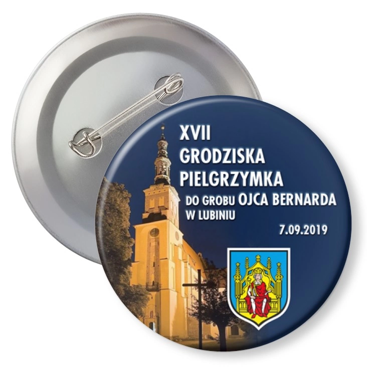 przypinka z agrafką XVII Pielgrzymka do Grobu Ojca Bernarda