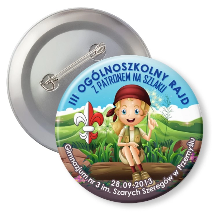 przypinka z agrafką Z patronem na szlaku 2013