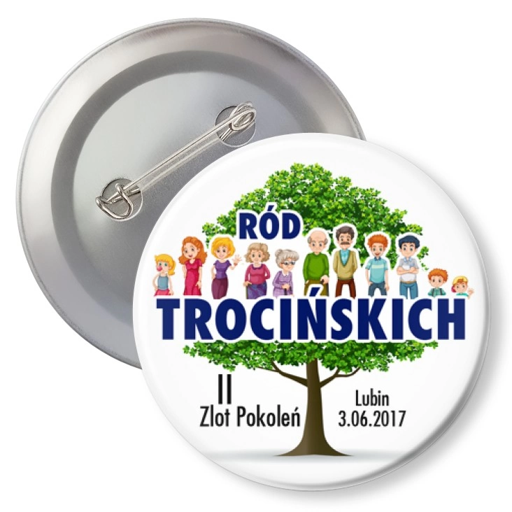 przypinka z agrafką Zjazd rodziny Trocińskich