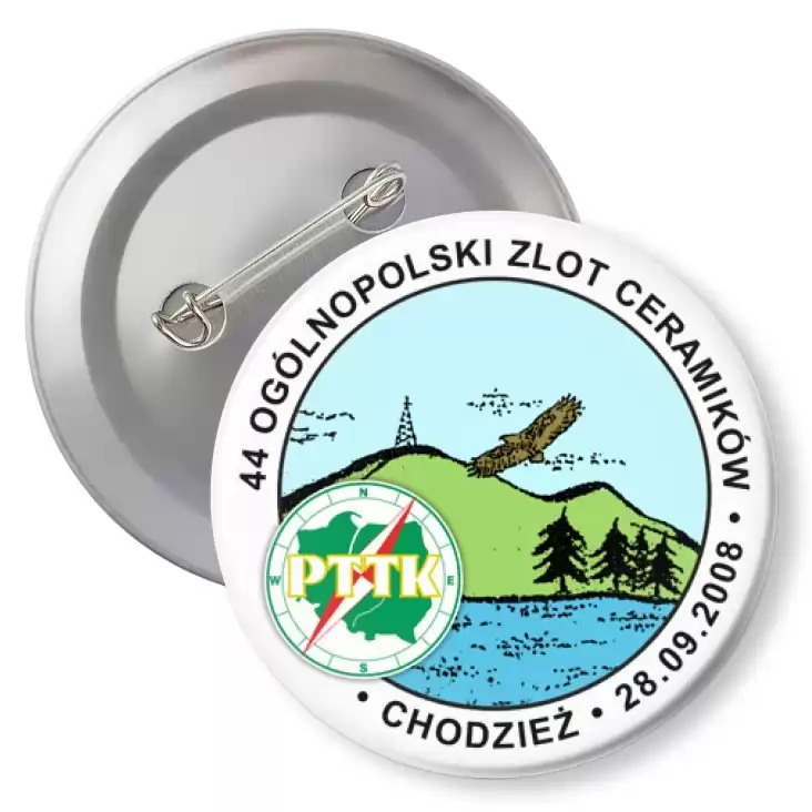 przypinka z agrafką PTTK Chodzież - Ogólnopolski Zlot Ceramików